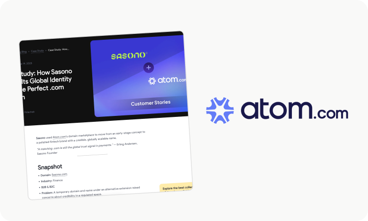 Case Study: How Sasono Found Its Global Identity with the Perfect .com Domain